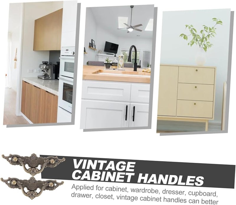 Vintage Antique Metal Cabinet Pull Handles 2 Pcs Black Drawer Handles for Kitchen Wardrobe - Image 4
